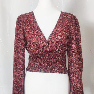 Flowered long sleeve shirt